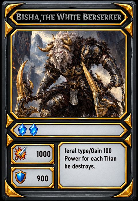 Bisha, the White Berserker, a Titan · Feral card