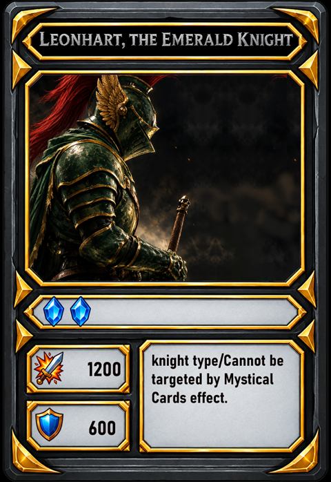 Leonhart, the Emerald Knight, a Titan · Knight card