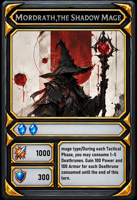 Mordrath, the Shadow Mage, a Titan · Mage card