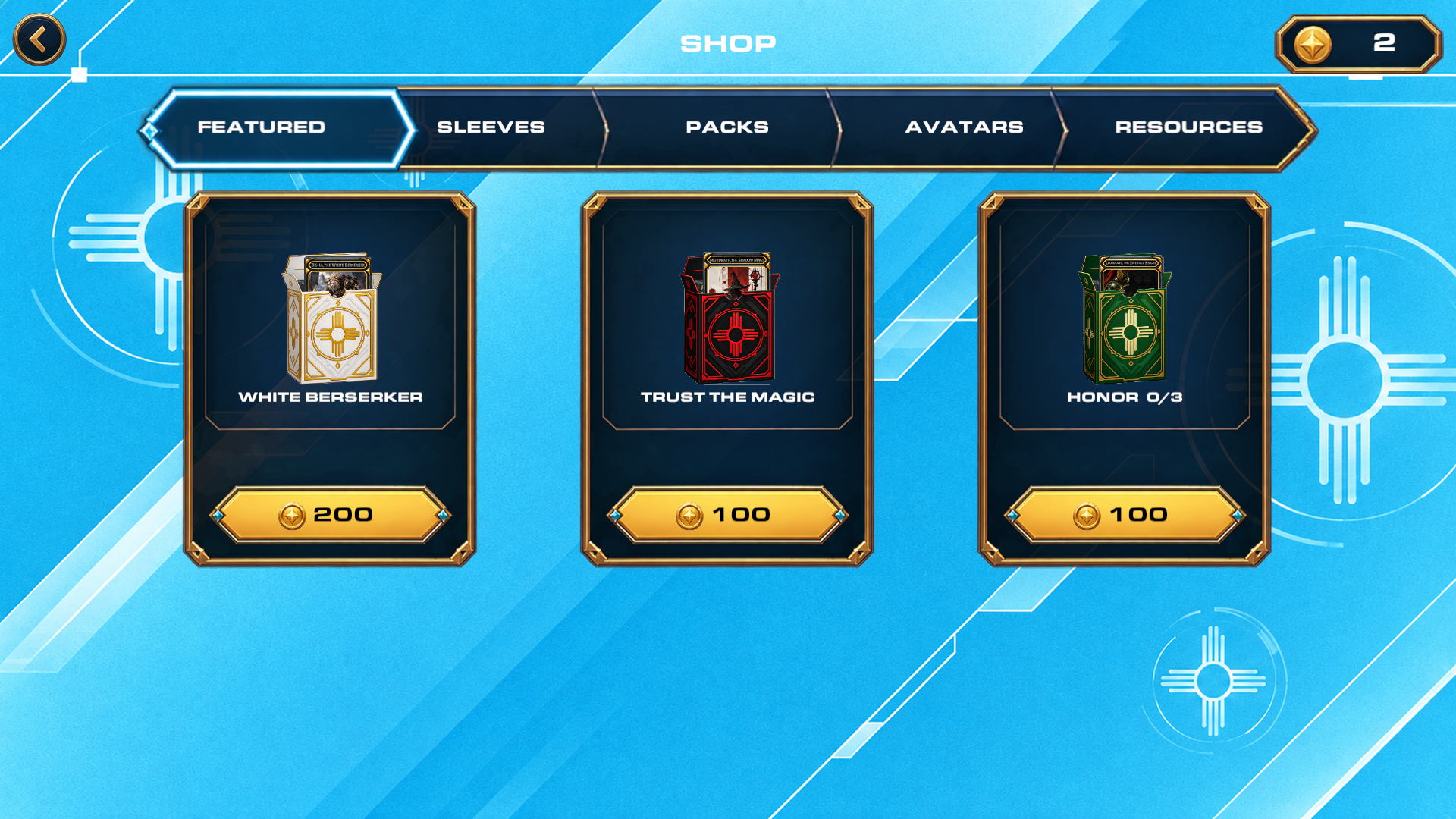 Shop with featured packs